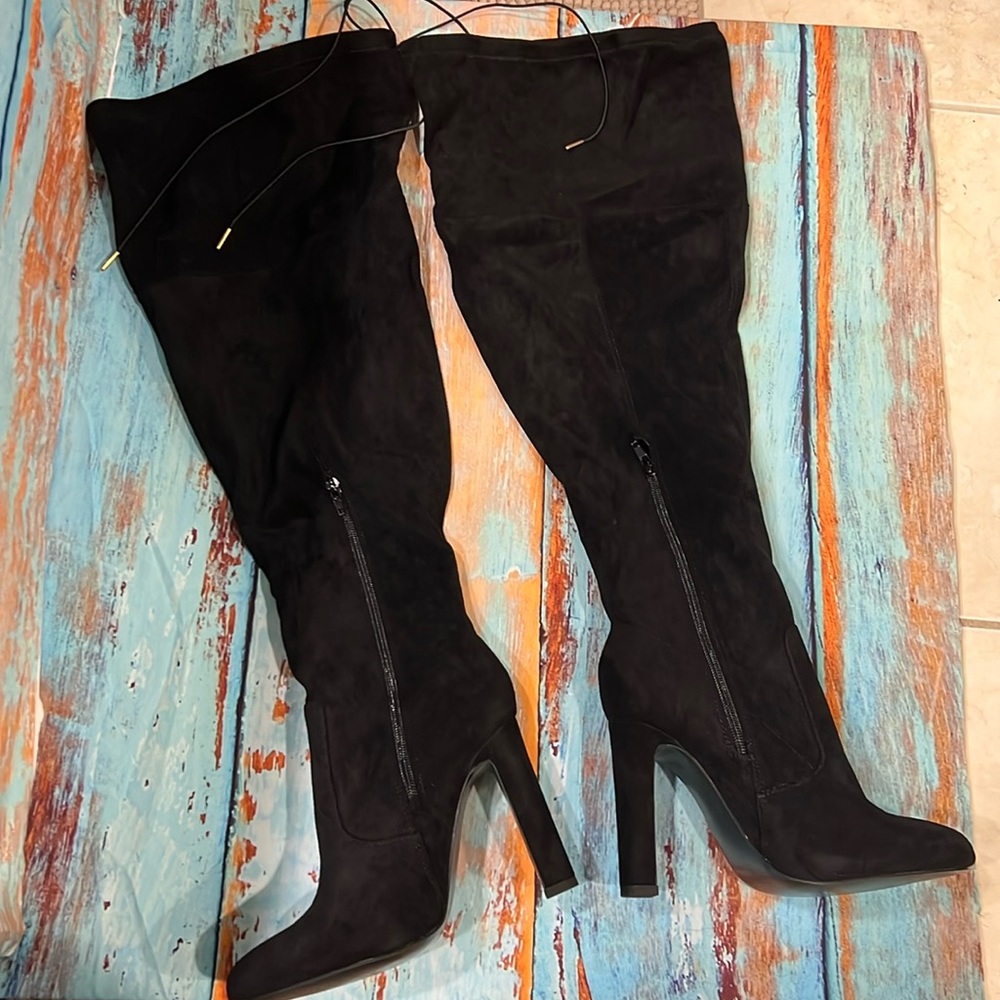 Just Fab Jesyna Black Over The Knee Boots 8.5